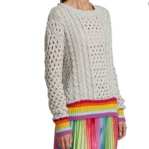 Le Superbe Silver Lining Sinbad Cotton Cashmere-Blend Sweater Size XS